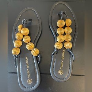 Tory Burch Capri beaded sandal goat leather - Worn once